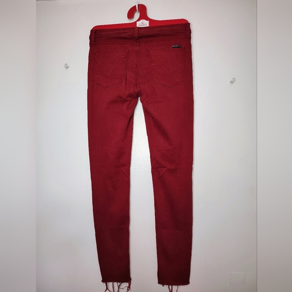 Hudson women's Krista ankle skinny jeans, ripped, distressed red,stretch, sz 27. - Picture 7 of 16